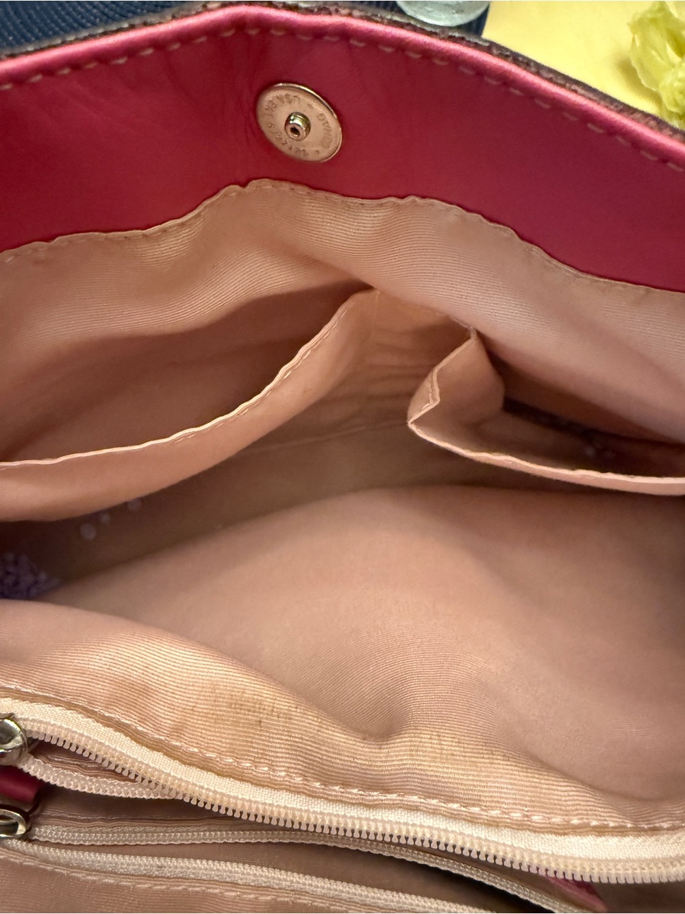 Coach Beige and Pink Signature Canvas Tote with Pink Leather Trim - Picture 9 of 9
